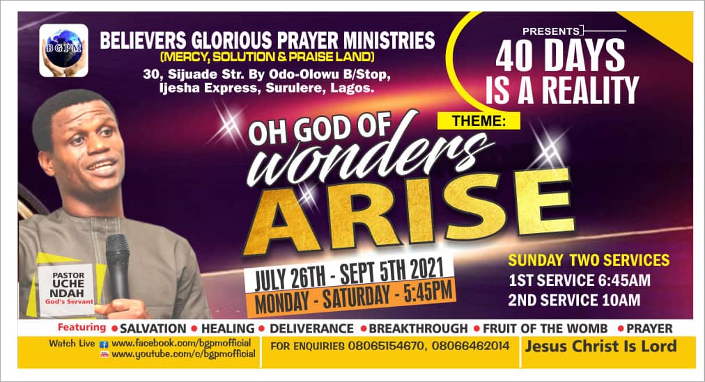 OH GOD OF WONDERS ARISE – DAY 9.